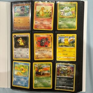 Pokemon Trading Card Collection with Yellow and Red Highlights